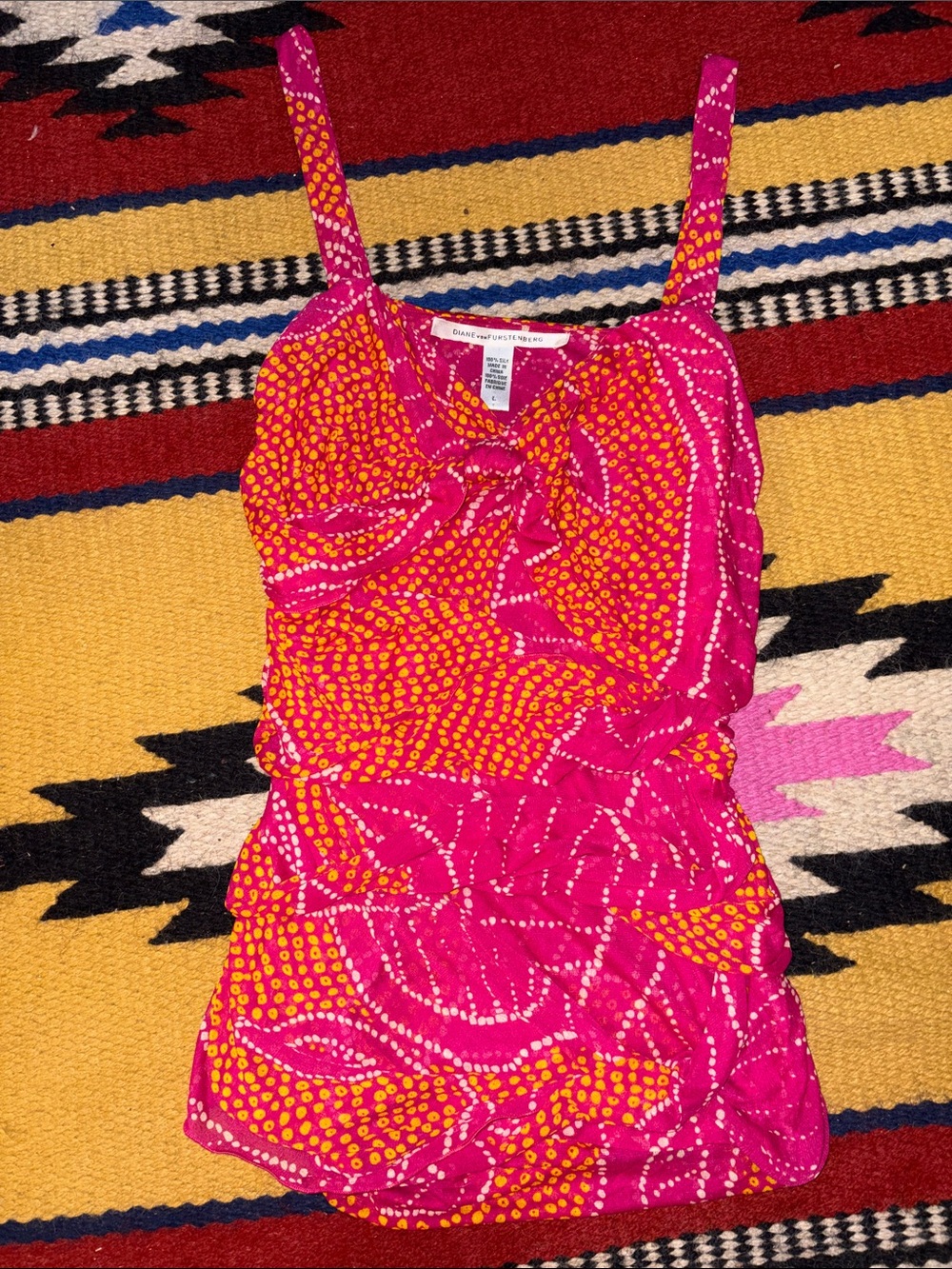 Diane von Furstenberg Silk Printed Tank- vintage - Picture 6 of 8